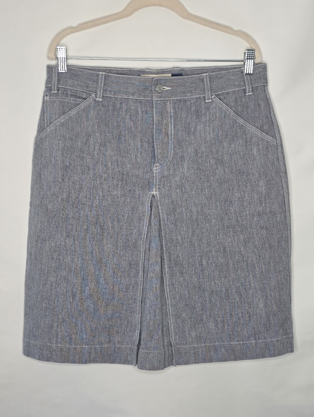 Gap Denim Carpenter Skirt Size 12 Vintage Cotton Raw Wash Jean Skirt Pockets